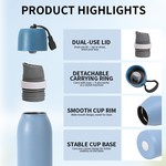 Topika Stainless Steel Water Bottle, 700ml Double Wall Insulated, LeakProof