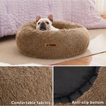 Topika Calming Plush Donut Pet Bed for Small and Medium Dogs