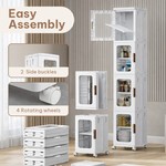 Topika Slim Bathroom Storage Cabinet, Narrow Storage Organiser With Wheels