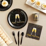 Topika - 144-Piece Happy Anniversary Paper Party Plates Set (24 Guests)