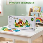 Topika Kids Mini Magnetic Tiles Travel Building Set with Metal Tin Box