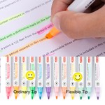 ZEYAR 12-Colour Dual Tip Highlighters - 6 Mild Macaron & 6 Candy Colours