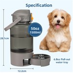 Topika - Water Bottle 1.5L for Hiking & Pets, BPA-Free, Leakproof Dual Use