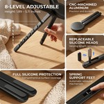 Topika - Adjustable Folding Laptop Stand With Magnetic Phone Holder