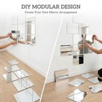 Topika Adhesive Mirror For DIY Wall Acrylic Mirror Sheet 4Pcs(30x40CM Each)