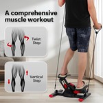 Topika Twist Stepper Machine with Resistance Bands, Mini Home Gym Stepper