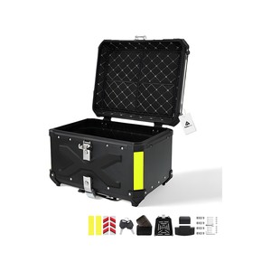 Topika 45L/65L Aluminum Motorcycle Top Box Tail Case, Trunk Box with Lock