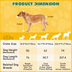 Topika-Foldable Double Door Dog Cage 92.7cm Metal Dog Crate for Large Dog