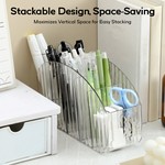 Topika - TV Remote Holder Organizer, 2pcs Clear 5-Compartment Remote Stand