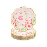 Topika-48Pack Fairy Plate 7/9in Floral Tea Party Paper Plate for Girl Party