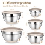 Topika-Mixing Bowls with Lids,Stainless Steel Bowl and Graters w/ Container