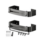 Topika - 2 Pack Shower Caddy Shelf Organizer, Black Bathroom Shelves Basket