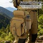 Topika Khaki Waterproof Thigh Bag Tactical Leg Bag with Bottle Holder