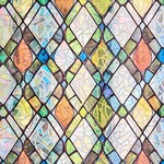 Topika Glass Privacy Film, Stained Glass Static Cling PVC