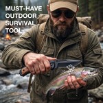 Topika - Foldable Survival Knife Tool Knife With Card Knife And Rope Cutter
