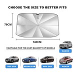 Topika Car Windshield Sun Shade Foldable Umbrella 3 Sizes with Storage Bag