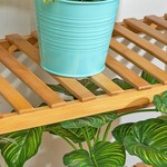 Topika Tall Indoor Plant Display Stand Rack, 4-Tier Bamboo Flower Shelf