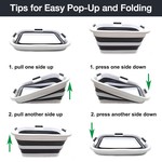 Topika Collapsible Laundry Basket & Washing Tub, 45L Foldable Basin blue