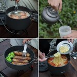 Topika 17pcs Camping Cookware Set Camp Utensils for Outdoor Cooking Picnics