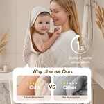 Topika 2 Pack Hooded Baby Bath Towels, Cotton Muslin Baby Towel Set
