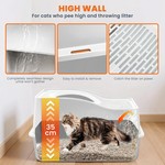 Topika Stainless Steel Top Entry Litter Box Metal Cat Litter Box with Lid