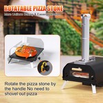 TopikaHome - Outdoor Wood Pellet Pizza Oven with Rotatable Stone & Chimney