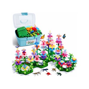 Topika 196PCS Garden Building Blocks with Insect Set STEM Pretend Play Set