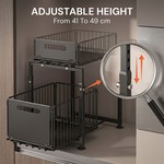 Topika Under Sink Organizer With Adjustable Height & Pull-Out Storage