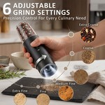Topika-Electric Salt And Pepper Grinder Set,Rechargeable - 2 Gravity Mills