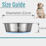 Topika Stainless Steel Dog Bowl with Non-Slip Silicone Base, 21cm Big Bowl