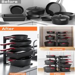 Topika - 8-Tier Pan Organiser Rack for Kitchen Adjustable Cabinet Storage