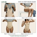 Lekkon Seamless V-Neck Shaping Bodysuit for Women Tummy-Waist-Hip Sculpting