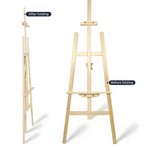 VSelect - Pine Wood Easel Stand, Adjustable Angle, Flexible Slider, 3 Sizes