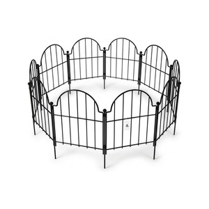 Topika Metal Garden Fence Panels - Rustproof, Durable - 10pc