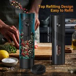 Topika - Electric Salt And Pepper Grinder Set,Rechargeable 2 Pcs With Base