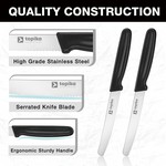 Topika Steak Knives Set With Serrated Blades And Ergonomic Handles, 6 Pcs