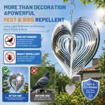 Topika Stainless Steel Heart Reflective Bird Repeller