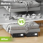 TopikaHome Underbed Storage with Wheels, Clear Lid & Labels, 2Pack