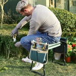 Topika - Foldable Garden Kneeler/Seat 2-in-1, Heavy Duty Gardener Stool