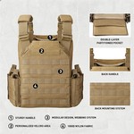 Topika - Heavy duty Tactical Vest 1000D Nylon Vest with MOLLE Pouches