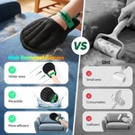 Topika Five-Finger Mitt Pet Hair Remover Glove, Reusable, Green, 1PC