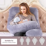 Topika Pregnancy Pillows for Sleeping U-Shaped Full Body Pillow with Cover