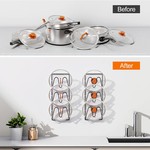 Topika 2-Pack Pot Lid Organizer Rack Wall Mounted 6-Tier Storage