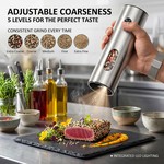 Topika - Electric Salt And Pepper Grinder Set, Rechargeable Stainless Steel