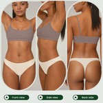 Lekkon Women Thongs Panties Classic Microfiber Silky Underwear 3/6 Pack