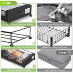 TopikaHome Underbed Storage with Wheels, Clear Lid & Labels, 2Pack