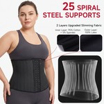 Topika 25 Steel Boned Latex Waist Trainer Corset Belt Womens Body Shaper
