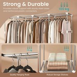 TopikaHome -Portable Closet Organiser with Cover, 4 Rods, Shelves & Pockets