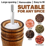 Topika Wooden Salt and Pepper Grinder Set with Tray, 8/10 Inch, 2 per set