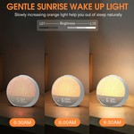 Topika Sunrise Alarm Clock with White Noise, Wake Up Light Speaker